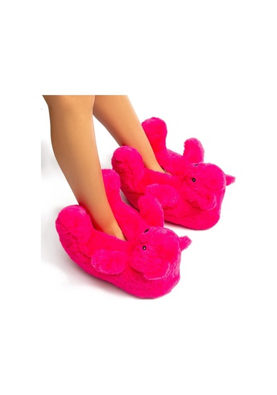 Twigy Pookie Kadın Fuşya Hayvanlı Panduf Fuşya 36/41 Pembe
