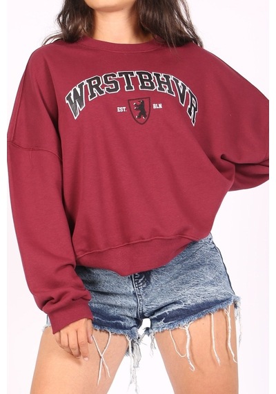 Madmext Mad Girls Bordo Sweatshirt Mg1196