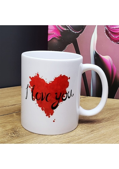 I Love You Tasarımlı Kupa Bardak
