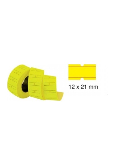 Tanex Fiyat Etiketi 12*21 Fosforlu Sarı Çizgili Motex 6x4=24 rulo