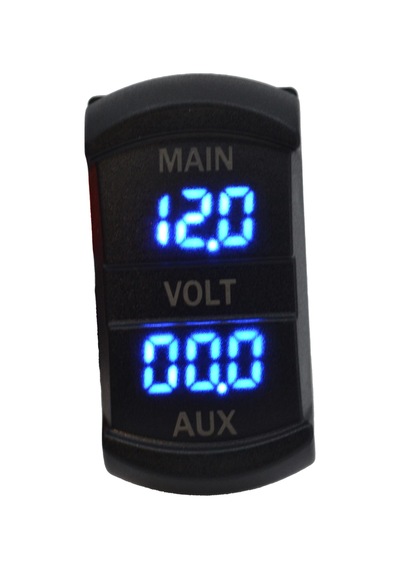 12v 24v Dc Voltmetre Çift Ekran Akü+cihaz Aux Dikdörtgen