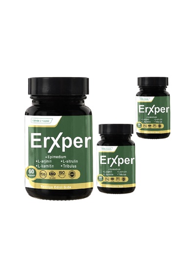Erxper Erkeklere Özel Takviye Edici Gıda 3 Adet 60 Kapsül Sperm Parametreleri &amp Performansdestek Kompleksi