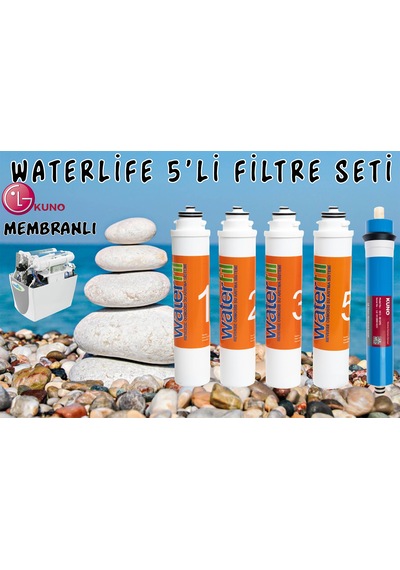 Wterlife Uyumlu Filtre 5 'li Lg Mebran Set Waterlife Su Arıtma Filtresi 1
