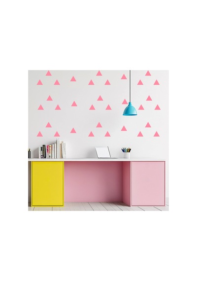 5cm Ebadında 128 Adet Üçgen Sticker Bebe Pembe