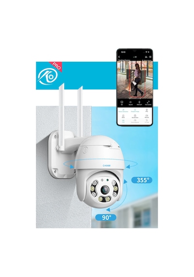 Pro 3038 360 Görüş Hareketli Wireless Waterproof Akıllı Ip Güvenlik Kamerası Okam Uygulama