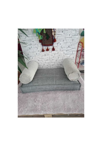 Bdphome Çocuk Odası Yer Minderi Ve Şeker Yastığı Gri