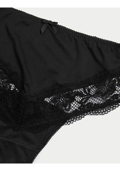 Marks & Spencer 3 Lü Dantel Detaylı Yüksek Bel Külot Siyah