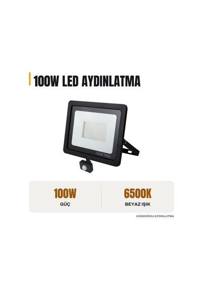 Jupıter 6500k Beyaz Işık 100w Sensörlü Led Projektör - Lp101-b