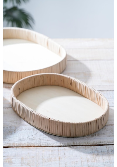 Acar Oval 3 Parça Hasır Tepsi