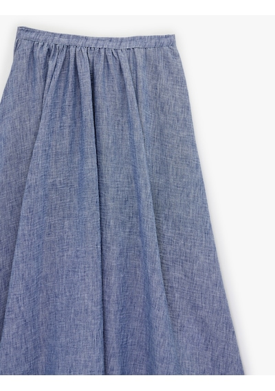 Koton Yüksek Bel Uzun Kloş Etek Lacivert 6sak70128uw Lacivert