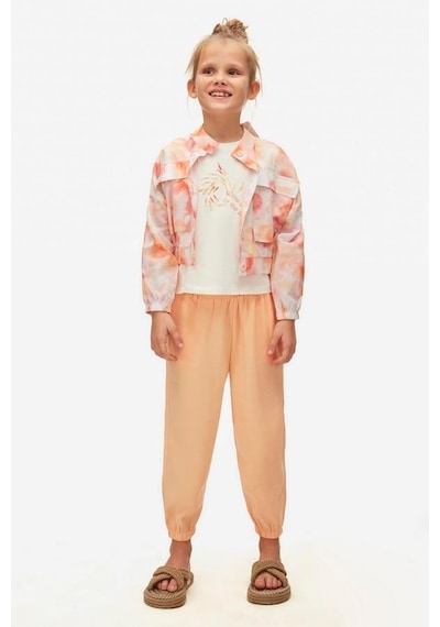 Nk Kids Kız Çocuk Georgia Ceket 38537 Coral Beyaz - Somon