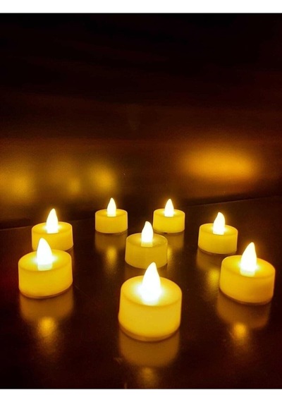 Roseroi Led Mum Tealight Sarı Işık Pilli 8 Adet