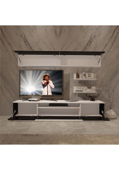 Decoraktiv Trendstyle 5s Slm Tv Ünitesi Tv Sehpası Beyaz - Siyah