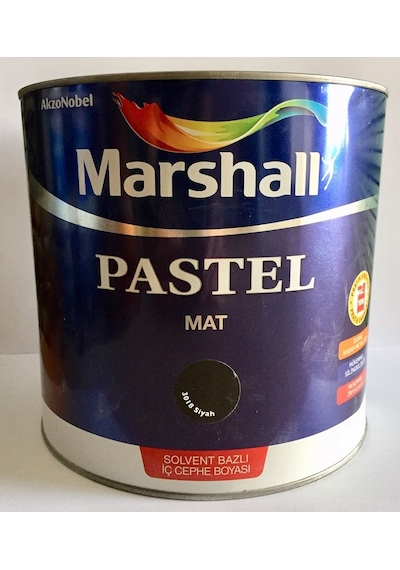 Marshall Pastel Mat Yağlı Boya (0,75 Lt-2,5 Lt) Siyah Marshall Pastel Mat Yağlı Boya (0,75 Lt-2,5 Lt) Siyah