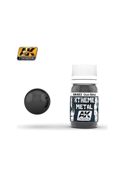 30 Ml. Silah Metal Rengi Xtreme Metal Serisi Maket Boyası, Ak Interactive 483 Standart