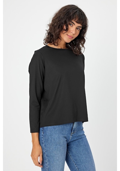 Alexandergardı Uzun Kollu Kumaş T-shirt Agsweat00 Siyah
