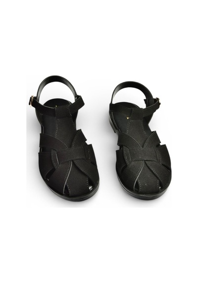 Fox Shoes Y250333302 Siyah Süet Kadın Sandalet