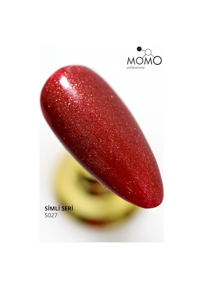 Momo Professional Kalıcı Oje S027 Yoğun Işıltılı Bordo Kırmızı 4 Ml