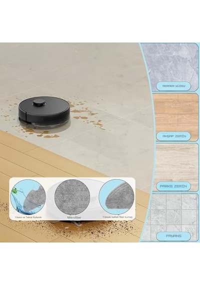 Dreame D9,d9 Max,l10 Pro,d9 Pro İle Uyumlu 1 Ana Fırça 2 Beyaz Yan Fırça 2 Filtre 2 Mop Genel