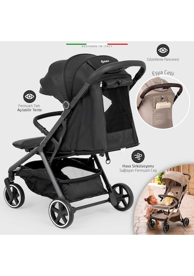 Elele Cabina Kabin Tipi Travel Sistem Bebek Arabası Siyah