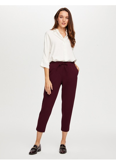 Faik Sönmez Comfort Fit Krep Örme Pantolon W26pnt004 Bw26pnt00442 Mürdüm