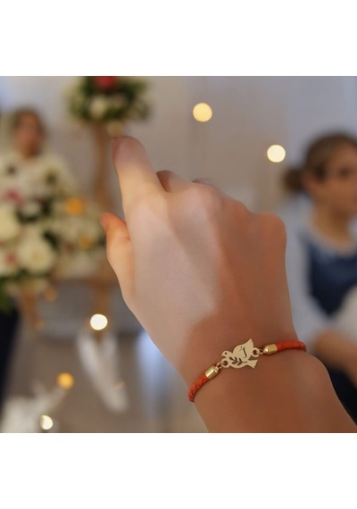 Archin İ Harfine Özel 14 Ayar Altın Plakalı Hakiki Turuncu Derili Kuş Figürlü Hediye Bileklik-468harf İ Archin İ Harfine Özel 14 Ayar Altın Plakalı Hakiki Turuncu Derili Kuş Figürlü Hediye Bileklik-468harf İ