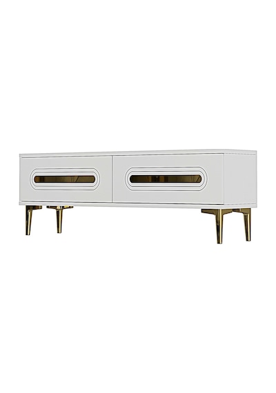 Tsa1220bg - Ranytv120 Tv Stand, Tv Sehpası Beyaz - Gold 120cm