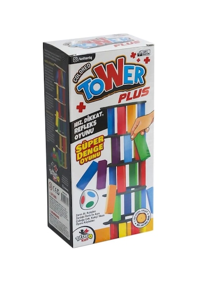 Mey İthalat 7317 Renkli Plus Tower Süper Denge Oyunu 54 Adet -