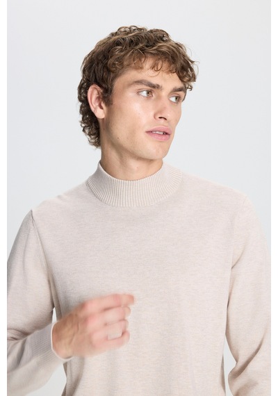 AC&Co / Altınyıldız Classics Erkek Bej Melanj Standart Fit Normal Kesim Yarım Balıkçı Yaka Triko Kazak Bej Melanj AC&Co / Altınyıldız Classics Erkek Bej Melanj Standart Fit Normal Kesim Yarım Balıkçı Yaka Triko Kazak Bej Melanj