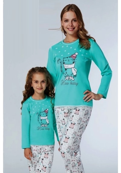 Roly Poly Kız Çocuk Bisiklet Yaka Pijama Takım (2956) (1-4 Yaş)