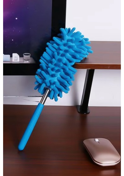 Thentech Mikrofiber Toz Alma Temizlik Sopası Mikrofiber Saçaklı Uzayabilen Sopalı Temizlik Bezi Fırçası
