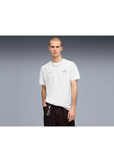 Puma Bmw Mms Ess Logo Tee Erkek Günlük Tişört 63489702 Beyaz Beyaz