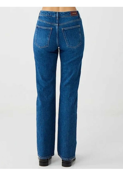 Mid Rodeo Normal Paça Yüksek Bel Denim Pantolon Lacivert
