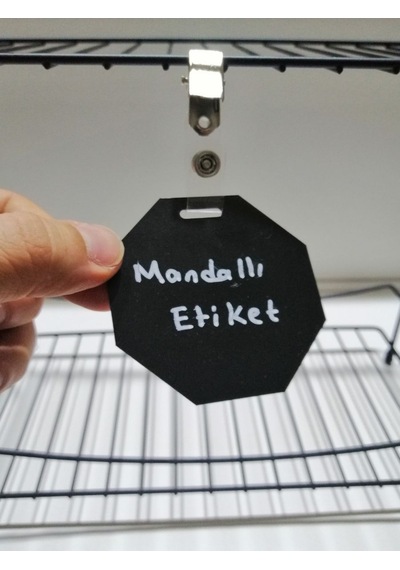 10 Ad Mandallı Etiket Silinebilir Kıskaçlı Siyah Etiket Seti