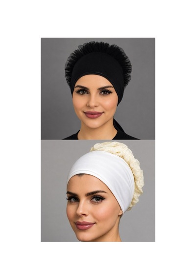 Aldaıyr 2 Adet Fırfır Bone Tesettür Bone 1renkli