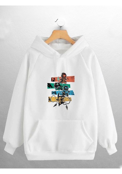 Macklin Unisex Kadın Erkek Mortal Kombat Pokemon Baskılı Sweatshirt Beyaz Mck0668 Beyaz