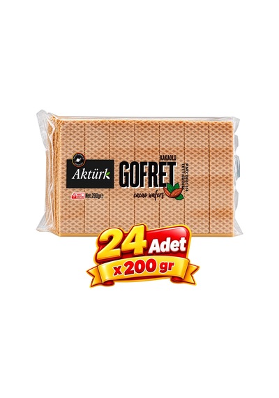 Aktürk Gofret Kakaolu 200 Gr 24 Lü