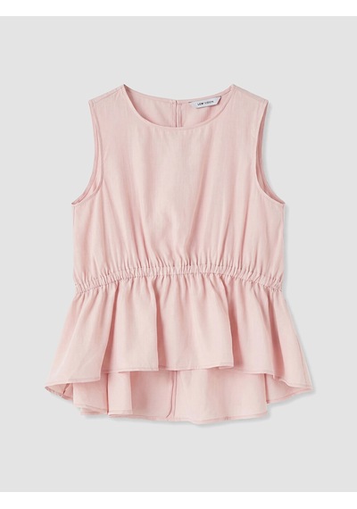 Lcw Vision Pembe Bisiklet Yaka Peplum Bluz