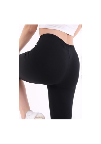 Self Clothing Kadın Siyah Penye Kumaş Yüksek Bel Kısa Tayt Slf1295