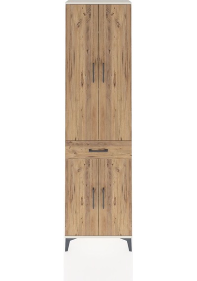 Arges Dolap 4 Raflı Tek Çekmeceli 4 Kapaklı 60x30x221 Aytaşı-çam Aytaşı