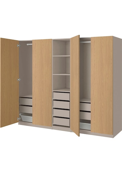 Ikea Çok Renkli Geniş Kapaklı Gardırop 250x58x201 Cm