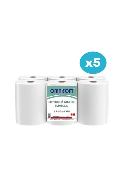 Omnisoft Fotoselli Makine Havlusu 6'lı 5 Paket 21 CM 2.5 KG
