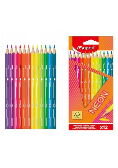 Maped Neon Kuru Boya 12 Renk 831802fc Çok Renkli