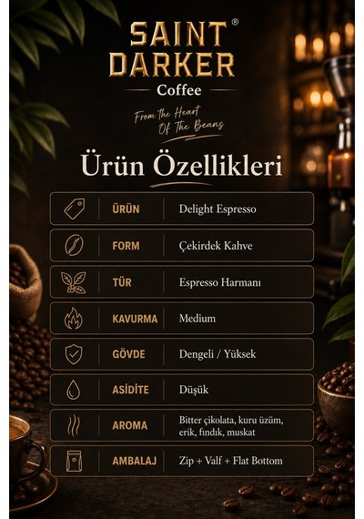 Saint Darker Delight Espresso Çekirdek Kahve 1 KG