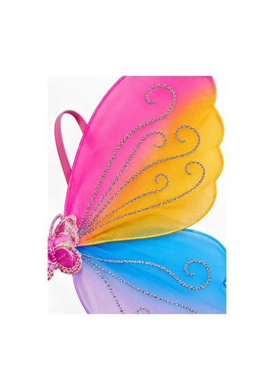 Craftivio Kız Çocuk Gökkuşağı Renkli Simli Kelebek Peri Kanadı 48x40 Cm Pembe