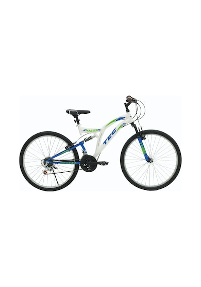 Belderia Tec Master 26 Jant 21 Vites Çift Amortisörlü Dağ Bisikleti 48 Cm Beyaz / Mavi Siyah - Yeşil