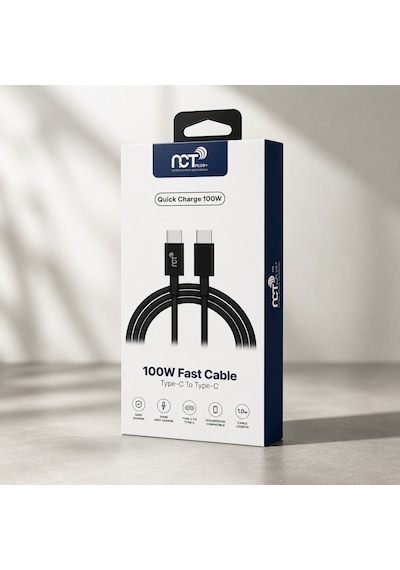 Nct Plus+ Usb-c Type-c To Type-c 100w Hızlı Şarj Kablosu 1m Pd Destekli Siyah 100 Cm