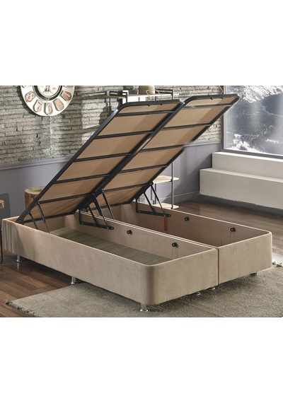 Nironyatak Niron Rama Baza Ve Başlık Seti 180X200 Cm Çift Kişilik Sütlü Kahv