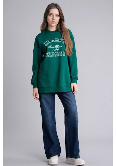 Defacto Regular Fıt Bisiklet Yaka Baskılı İçi Yumuşak Tüylü Sweatshirt Tunik F3088ax25wngn1041 Yeşil-gn1041 Defacto Regular Fıt Bisiklet Yaka Baskılı İçi Yumuşak Tüylü Sweatshirt Tunik F3088ax25wngn1041 Yeşil-gn1041