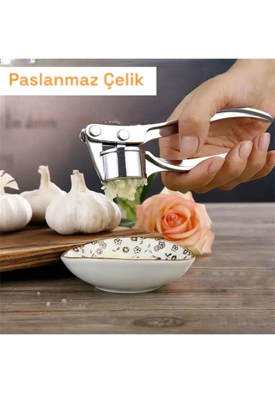 Hazneli Sarımsak Ezici Paslanmaz Çelik Pratik Çelik Sarımsak Ezici Çelik Diğer